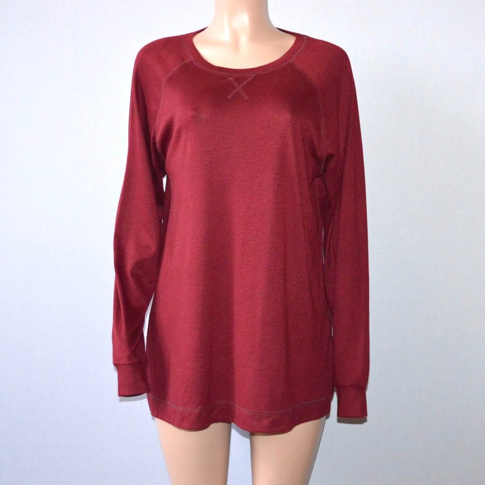 Niloufo Women's Long Sleeve Side Split Knit Shirt Top Size XL